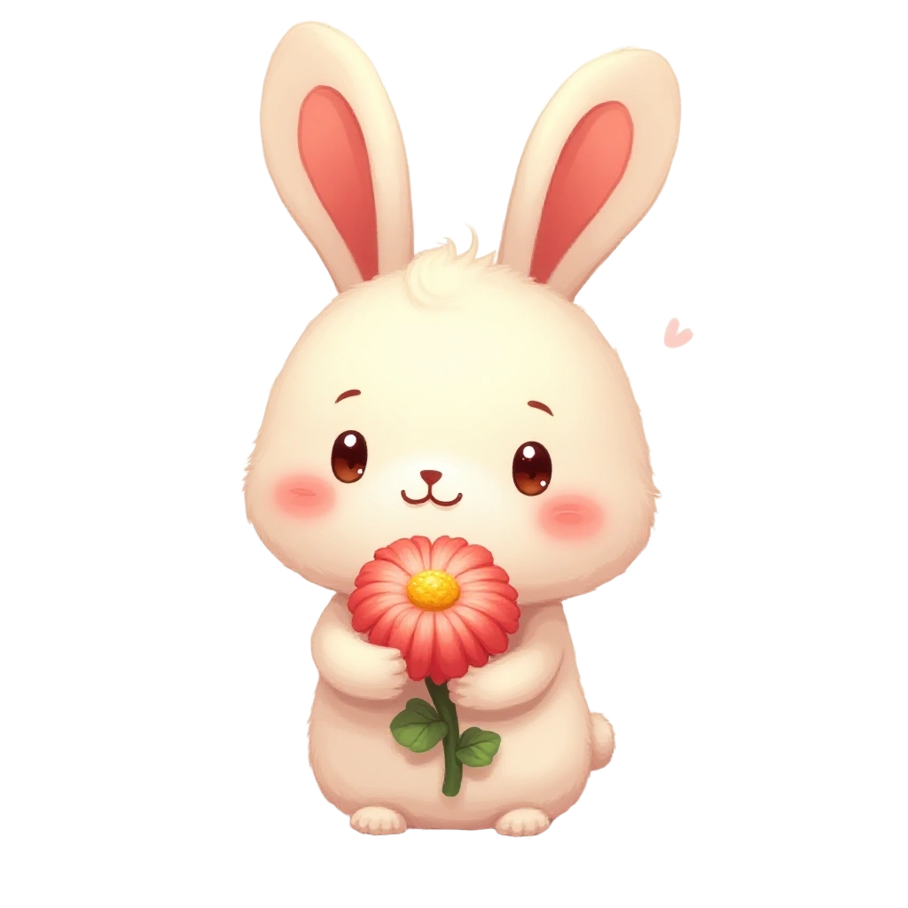 Adorable Bunny with Flower